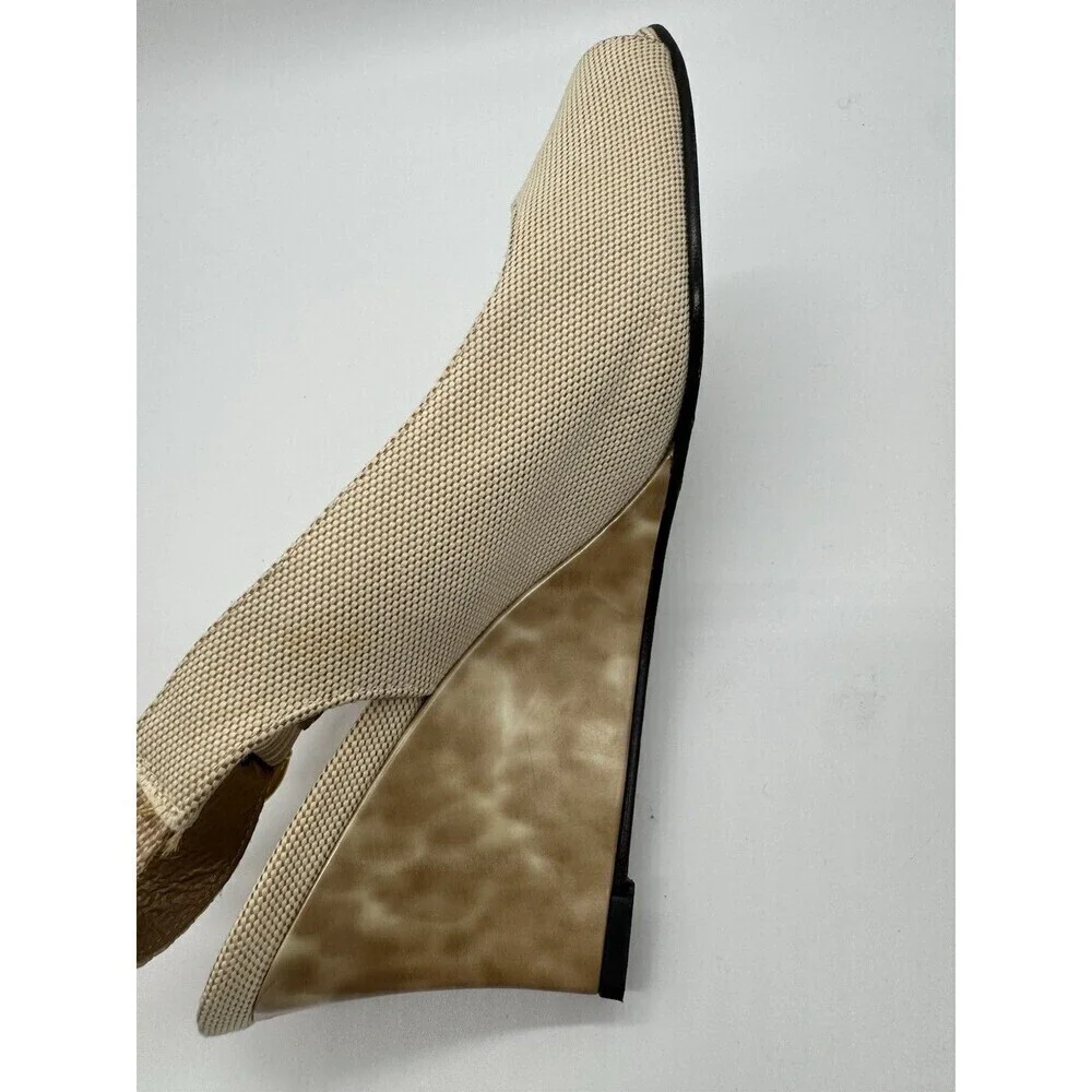 STUART WEITZMAN IVORY LIGHT TAN TORTOISE SHELL WEDGES SHOES Size 9